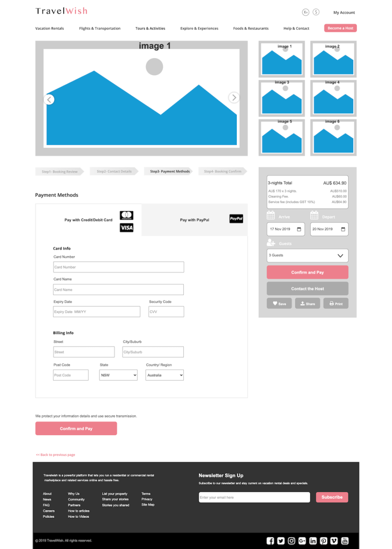 step3 of booking page prototype