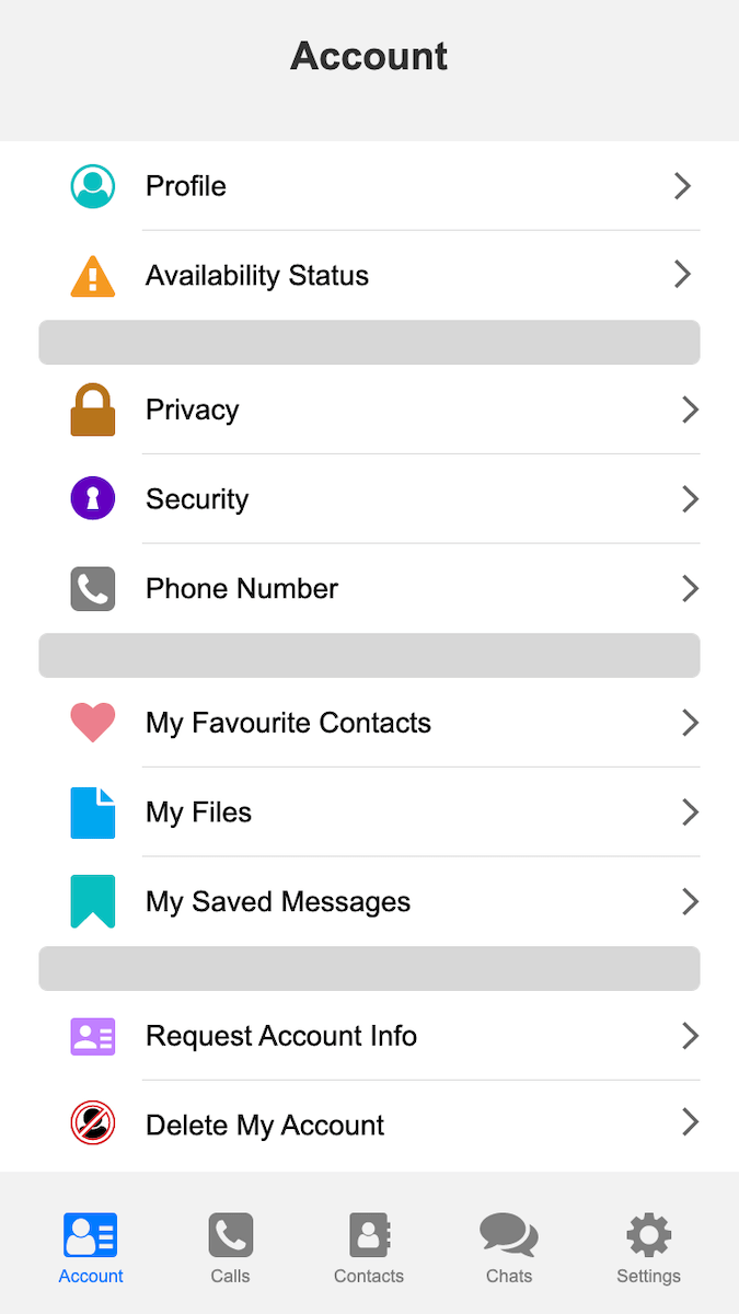 GApp Account page prototype